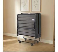 Ensemble lit d’appoint pliant sur roulettes avec matelas mousse 90x190 cm- Terre de Nuit