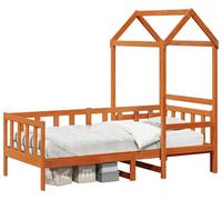 Ensemble Lit de Jour 2 pcs Cire marron Bois de pin massif