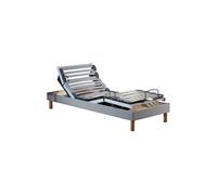 Ensemble lit électrique relaxation multi lattes + Matelas Mousse 35HR Couleur - Gris Clair, - 90 x 190 cm
