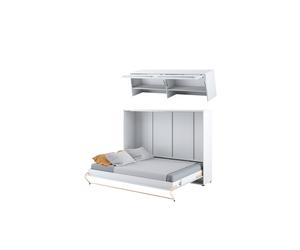 Ensemble lit escamotable horizontal et étagère au dessus assortie - GAIN
