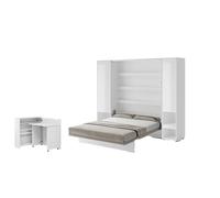 Ensemble lit escamotable SMART et bureau rabattable EASY ouverture à droite et armoires assorties