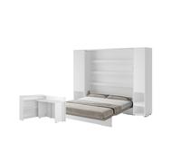 Ensemble lit escamotable SMART et bureau rabattable ENJOY ouverture à droite et armoires assorties