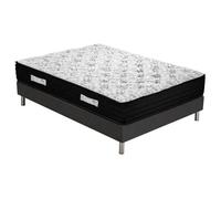 Ensemble literie - EBAC LITERIE - Black Matress SR15 - 140x190 cm - Très ferme - 5 zones de soutien Gris