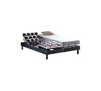 Ensemble literie électrique relaxation à plots anthracite + Matelas mousse 35HR - 2x80 x 200 cm