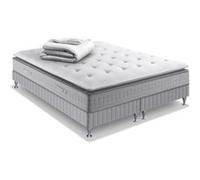 Ensemble literie Extension matelas ressorts ensachés H29 ferme 180 x 200 avec 2 sommiers et couette