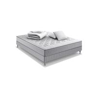 Ensemble literie INITIAL 140x200 ressorts ensachés H23 ferme avec sommier couette et 2 oreillers