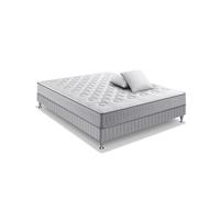 Ensemble literie INITIAL 160x200 ressorts ensachés H23 ferme avec sommier et 2 oreillers