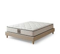 Ensemble literie - SAMPUR - Cosmos - 180 x 200 cm - Tissu bouclette sable - Matelas mémoire de forme 21 cm