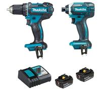 Ensemble Makita DLX2127J1 Perceuse visseuse DDF482 + Visseuse à chocs DTD152 18 V Li-Ion (3 x 3 Ah)