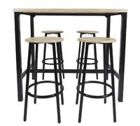 Ensemble mange debout et 4 tabourets Kalo - Marron et noir