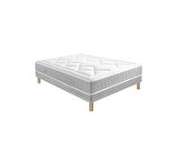 Ensemble Mary Mousse HR 55kg/m3 + Sommier Base Ferme 180x200 avec 2 sommiers