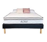Ensemble Matelas 120x190 cm et sommier Gris - 25,5 cm - Accueil Moelleux - Soutien Ferme - 5 Zones de Confort - Idéal pour le sommeil quotidien - MATELAS ALONA + GREGORY NOIR G
