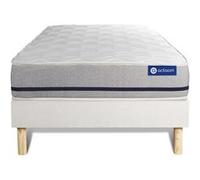 Ensemble matelas 120x200 ACTILATEX SOFT 3zones de confort + sommier KIT blanc