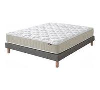 Ensemble matelas 140 x 190 - 100% latex 3 zones PURE avec sommier gris