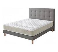Ensemble matelas 140 x 190 - 100% latex 3 zones PURE avec sommier + Tête de lit gris