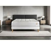 Ensemble matelas 140 x 190 cm Vingt-Huit - Ressorts ensachés et mémoire de forme - Ep : 28 cm - Equilibré - sommier Blanc