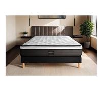 Ensemble Suite 140x200 Ressorts ensaches, memoire de forme 5 zones sommier noir