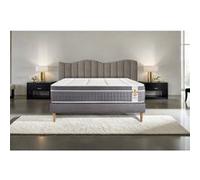 Ensemble matelas 140 x 200 cm Trente - Ressorts ensachés - Ep : 30 cm - Equilibré - sommier Gris G