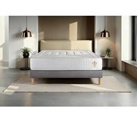 Ensemble matelas 140 x 200 cm Vingt-Quatre - Ressorts ensachés et mémoire de forme - Ep : 24 cm - Ferme - sommier Gris
