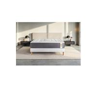 Ensemble matelas 140 x 200 cm Vingt-Six - Ressorts ensachés - Ep : 26 cm - Ferme - sommier kit Blanc