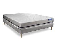Ensemble matelas 140x190 ACTIFLEX SOFT 3zones de confort + sommier KIT gris