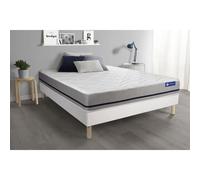 Ensemble matelas 140x190 ACTIMEMO SOFT 3zones de confort + sommier KIT blanc