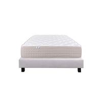 Ensemble Matelas 140x190 cm, Dreamlux, 26 cm, ressorts ensachés mousse mémoire de forme, ferme, face été/hiver + sommier gris ep20cm