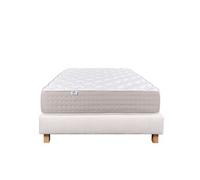 Ensemble Matelas 140x190 cm, Dreamlux, 26 cm, ressorts ensachés mousse mémoire de forme, ferme, face été/hiver + sommier beige ep20cm