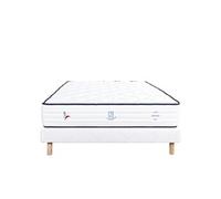 Ensemble Matelas 140x190 cm, Patriote, 27 cm, ressorts ensachés, ferme, face été/hiver + sommier blanc ep 13cm
