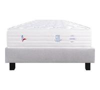 Ensemble Matelas 140x190 cm, Patriote Mousse, 27 cm, mémoire de forme , ferme, face été/hiver + sommier gris ep20cm G
