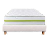 Ensemble Matelas 140x190 cm, Rêverie, 30 cm, mémoire de forme, ferme, face été/hiver + sommier beige ep20cm G