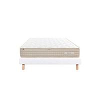 Ensemble Matelas 140x190 cm, Sublime, 20 cm, mémoire de forme, ferme, face été/hiver + sommier blanc ep 13cm