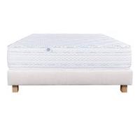 Ensemble Matelas 140x190 cm, Thermotec, 24 cm, mémoire de forme, ferme, face été/hiver + sommier beige ep20cm G