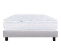 Ensemble Matelas 140x190 cm, Thermotec, 24 cm, mémoire de forme, ferme, face été/hiver + sommier gris ep20cm G