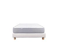 Ensemble Matelas 140x190 cm, Zen, 20 cm, mémoire de forme, ferme, face été/hiver + sommier beige ep20cm