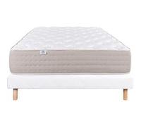 Ensemble Matelas 140x200 cm, Dreamlux, 26 cm, ressorts ensachés mousse mémoire de forme, ferme, face été/hiver + sommier blanc ep 13cm G