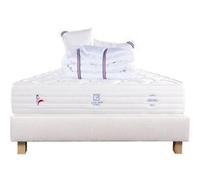 Ensemble Matelas 140x200 cm, Patriote Mousse, 27 cm, mémoire de forme , ferme, face été/hiver + sommier beige ep20cm + 2 oreillers + couette G