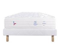 Ensemble Matelas 140x200 cm, Patriote Mousse, 27 cm, mémoire de forme , ferme, face été/hiver + sommier blanc ep 13cm G