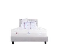 Ensemble Matelas 140x200 cm, Patriote Mousse, 27 cm, mémoire de forme , ferme, face été/hiver + sommier gris ep20cm + 2 oreillers + couette + Tête de