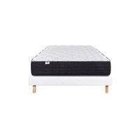 Ensemble Matelas 140x200 cm, Sérénité, 27 cm, ressorts ensachés, ferme, face été/hiver + sommier blanc ep 13cm