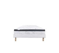 Ensemble Matelas 140x200 cm, Sleeplux, 26 cm, mousse mémoire de forme, ferme, face été/hiver + sommier blanc ep 13cm
