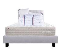 Ensemble Matelas 140x200 cm, Sublime, 20 cm, mémoire de forme, ferme, face été/hiver + sommier gris ep20cm + 2 oreillers + couette G