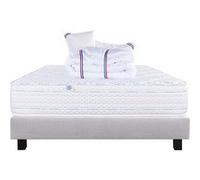 Ensemble Matelas 140x200 cm, Thermotec, 24 cm, ferme, face été/hiver + sommier gris ep20cm + 2 oreillers + couette G