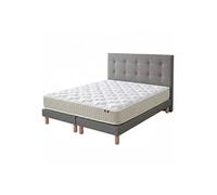 Ensemble matelas 160 x 200 - 100% latex 3 zones PURE avec sommier + Tête de lit gris