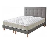 Ensemble matelas 160 x 200 - 100% latex 3 zones PURE avec sommier + Tête de lit gris