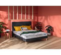 Ensemble matelas 160 x 200 cm et sommier 2 x 80 x 200 cm chine gris anthracite - Merinos Happy Lit