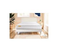 Ensemble matelas 160 x 200 cm Memo - Mousse à mémoire de forme - Ep : 20 cm - Ferme - sommier kit Blanc