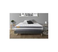 Ensemble matelas 160 x 200 cm Memo plus - Mousse à mémoire de forme - Ep : 24 cm - Ferme - sommier kit Gris