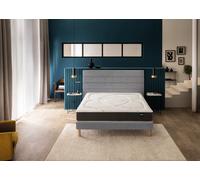 Ensemble matelas 160 x 200 cm + sommier 2 x 80 x 200 cm trame gris clair - Bultex ensemble softly
