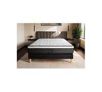 Ensemble Suite 160x200 Ressorts ensaches, memoire de forme 5 zones sommier noir